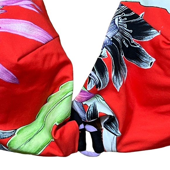 Tina Turk Swim NWT Shangri La Triangle String Bikini Top Flame Red UPF 50+ 12 - Picture 6 of 12